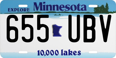 MN license plate 655UBV
