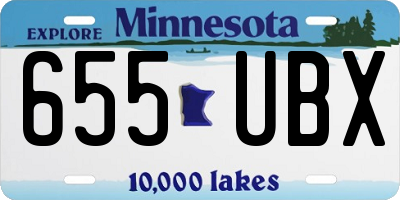 MN license plate 655UBX