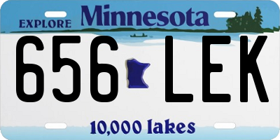 MN license plate 656LEK