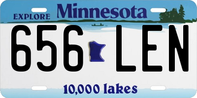 MN license plate 656LEN