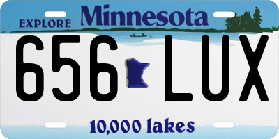 MN license plate 656LUX