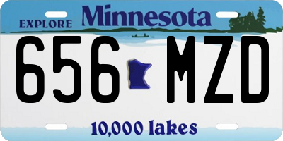 MN license plate 656MZD