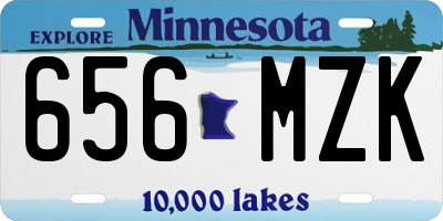 MN license plate 656MZK