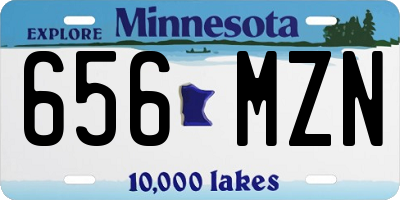 MN license plate 656MZN