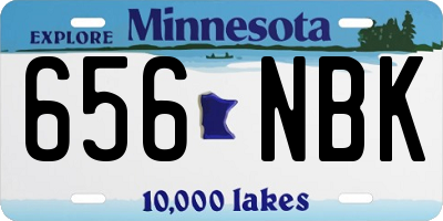 MN license plate 656NBK