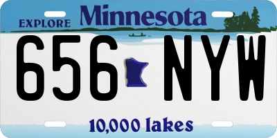 MN license plate 656NYW