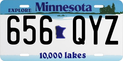 MN license plate 656QYZ