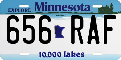 MN license plate 656RAF