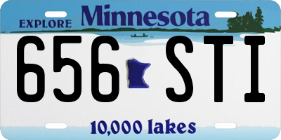 MN license plate 656STI