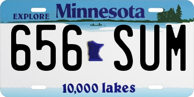 MN license plate 656SUM