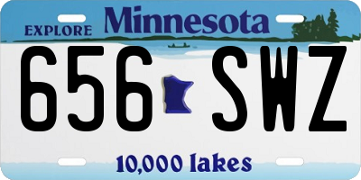 MN license plate 656SWZ