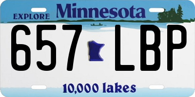 MN license plate 657LBP