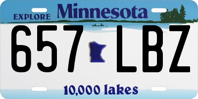MN license plate 657LBZ