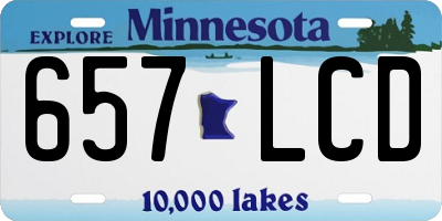 MN license plate 657LCD