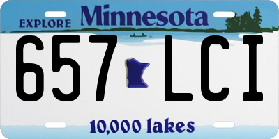 MN license plate 657LCI