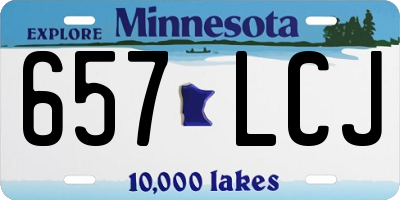 MN license plate 657LCJ