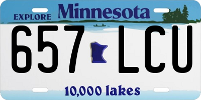 MN license plate 657LCU
