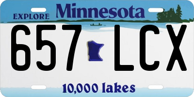 MN license plate 657LCX