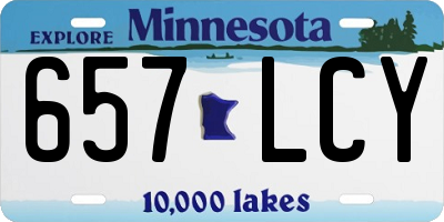 MN license plate 657LCY