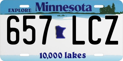 MN license plate 657LCZ