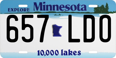 MN license plate 657LDO