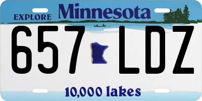 MN license plate 657LDZ