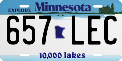 MN license plate 657LEC