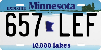 MN license plate 657LEF