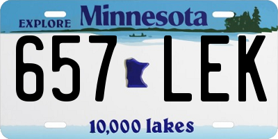MN license plate 657LEK