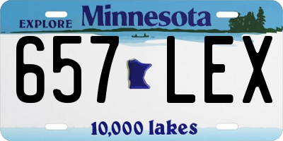 MN license plate 657LEX