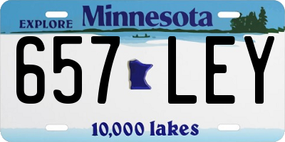 MN license plate 657LEY