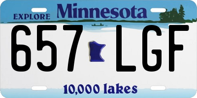 MN license plate 657LGF
