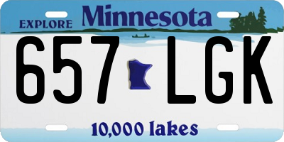 MN license plate 657LGK
