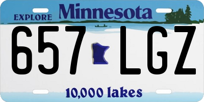 MN license plate 657LGZ