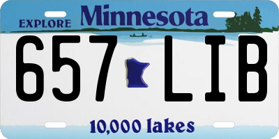 MN license plate 657LIB
