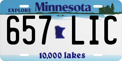 MN license plate 657LIC