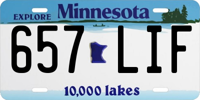 MN license plate 657LIF