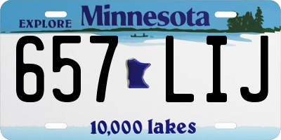 MN license plate 657LIJ