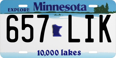MN license plate 657LIK