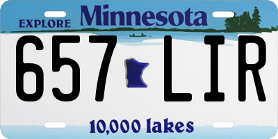 MN license plate 657LIR