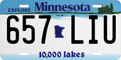 MN license plate 657LIU
