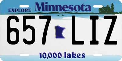 MN license plate 657LIZ