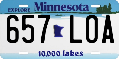 MN license plate 657LOA