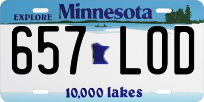 MN license plate 657LOD