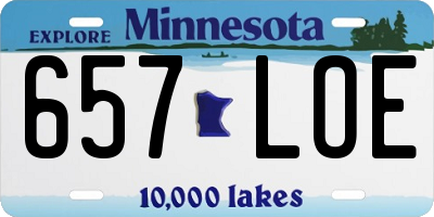 MN license plate 657LOE