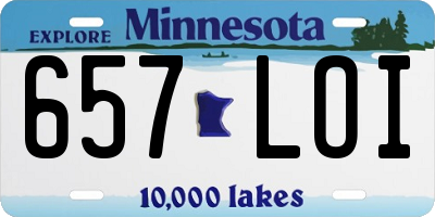 MN license plate 657LOI