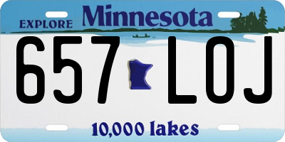 MN license plate 657LOJ