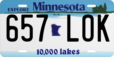 MN license plate 657LOK