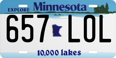 MN license plate 657LOL