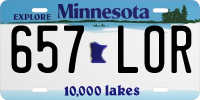 MN license plate 657LOR